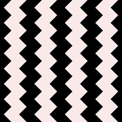 Poster - Zig Zag monochrome snake in vertical location. Vector seamless toothed line.