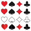 © Марина Гавриленко - set of icons of card suits hearts diamonds spades clubs vector illustration