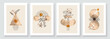 © great_bergens - Painting Wall Pictures Home Room Decor. Modern Abstract Art Botanical Wall Art. Boho. Minimal Art Flower on Geometric Shapes Background. Abstract Plant Art design.