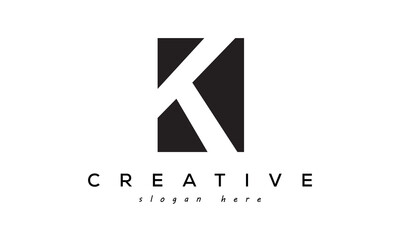 K letter negative space logo design