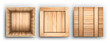 Realistic Detailed 3d Wooden Box Open and Closed View Set. Vector