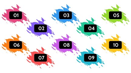 Fototapete - Bullet points data, info markers. icon arrow set. Number Flags 1 to 12 Flat design isolated vector. infographic illustration.