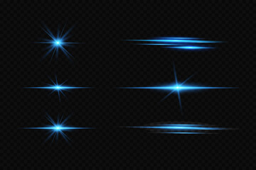 Wall Mural - glow effect. blue glowing particles, stars. vector illustration.