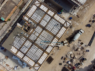 construction site seen from above photographed with drone