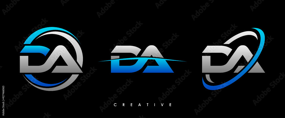 DA Letter Initial Logo Design Template Vector Illustration - obrazy, fototapety, plakaty 