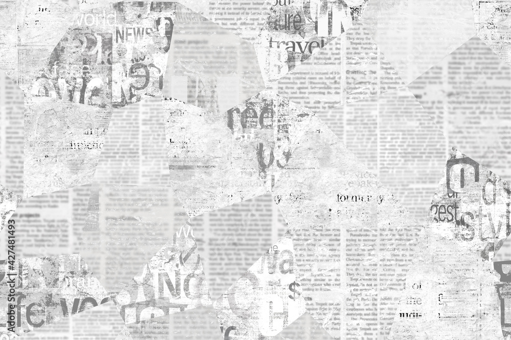 Newspaper paper grunge vintage old aged texture background - obrazy, fototapety, plakaty 