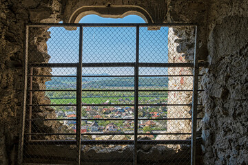 Wall Mural - View through a barred window, Beckov, Slovakia