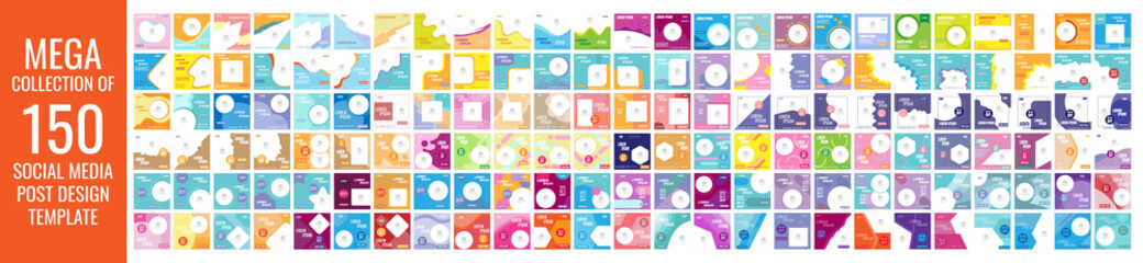Mega collection of 150 social media post design template