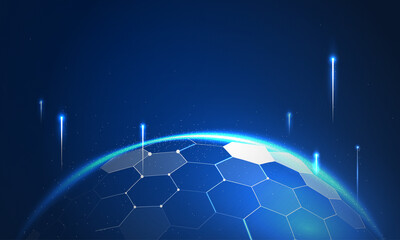 digital world map abstract technology background global business innovation concept