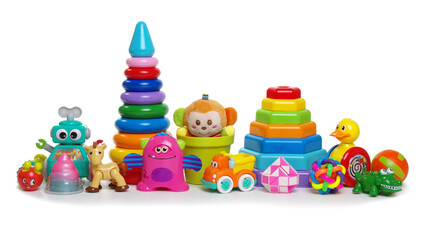 Canvas Print - Toys collection isolated on white