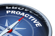 3D rendering of an compass with the word proactive