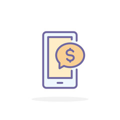 Poster - Mobile payment icon in filled outline style.