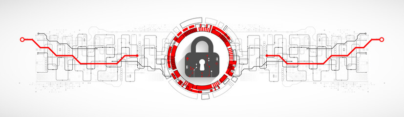Personal data security Illustrates cyber data or information privacy idea. Color abstract  internet technology.
