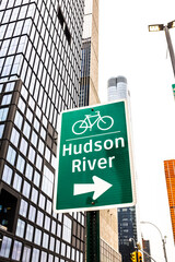 Canvas Print - Bicycle sign in the city