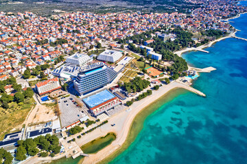 Wall Mural - Adriatic town of Vodice waterfront aerial view