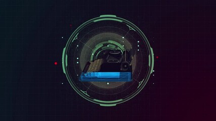 Vintage typewriter with dark scien background. 3d render