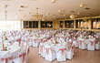 Beautifully arranged indoor wedding venue