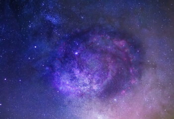 Wall Mural - night starry sky universe cosmic planet light flares milky way reflection galaxy space