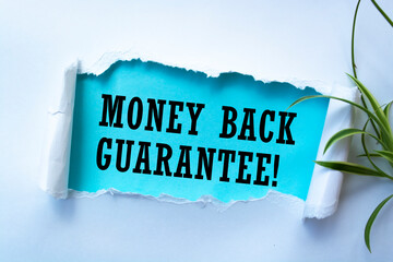 Wall Mural - Text sign showing Money back guarantee