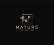 © Microtext - initial PR letters Beautiful floral feminine editable premade monoline logo suitable, Luxury feminine wedding branding, corporate.