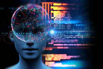 Wall Mural - programming code abstract technology background of software developer and computer script 3d illustr