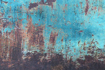  The surface of the old iron has rusted and peeled off. Rust stains on galvanized sheets. Abstract background for decorative and work design.