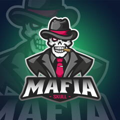 Wall Mural - Vector Mafia Boss mascot for teammate logo