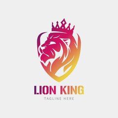 Wall Mural - Simple illustration Crown of lion king logo mascot