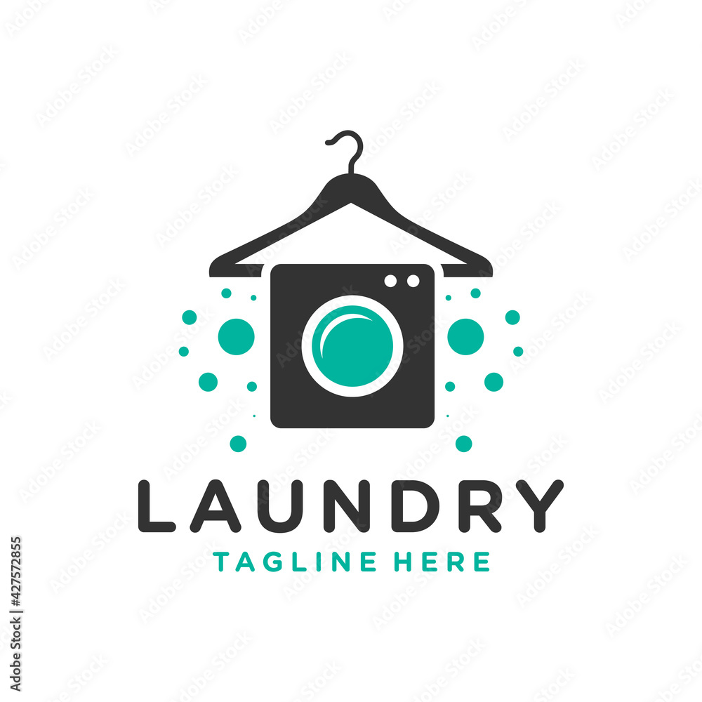clothing laundry logo or brush cleaning booth Stock Vector | Adobe Stock