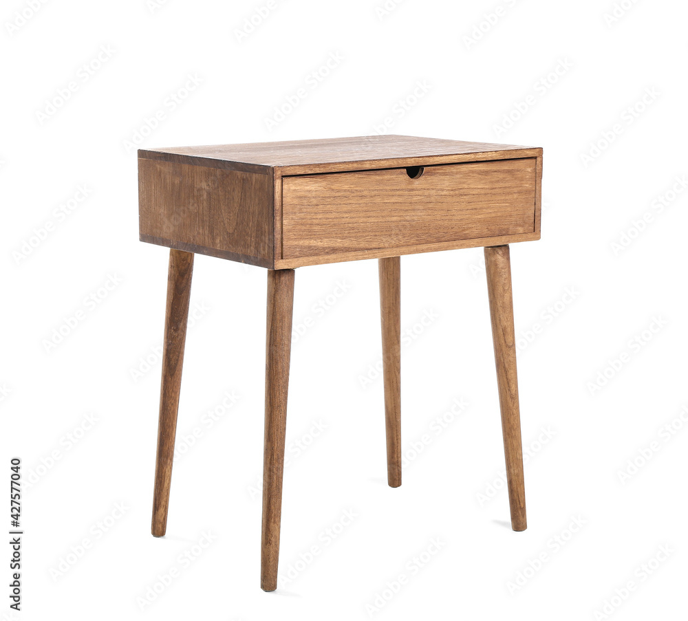 Modern table on white background