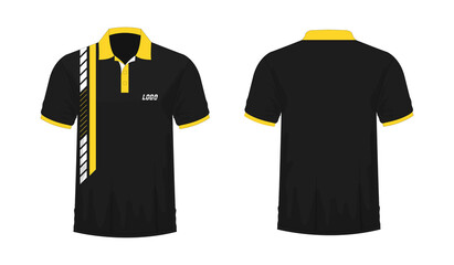 Wall Mural - T-shirt Polo yellow and black template for design on white background. Vector illustration eps 10.