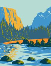 WPA Poster Art Of The Voyageurs National Park Located In Northern Minnesota Near The Canadian Border Done In Works Project Administration Style Or Federal Art Project Style.
