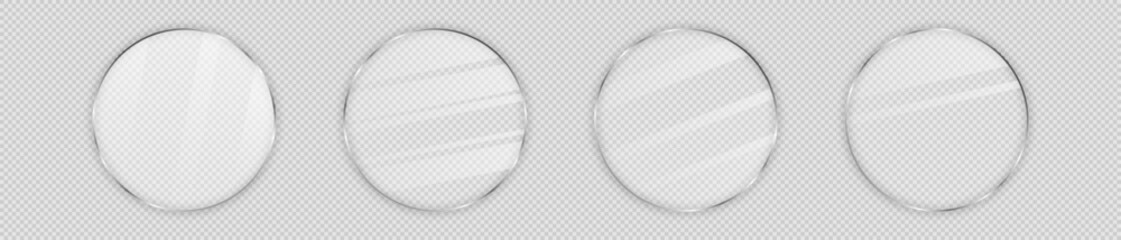 glass plate in circle frame