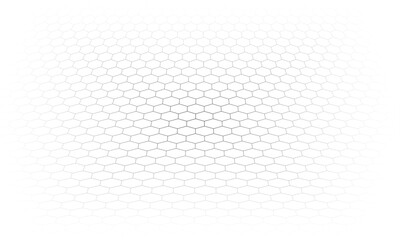 Wall Mural - Hexagon  perspective grid. Abstract hexagonal background.