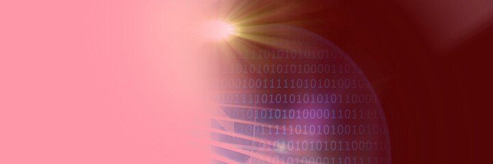 computer code processing against a pink and gradient background, program coding concept