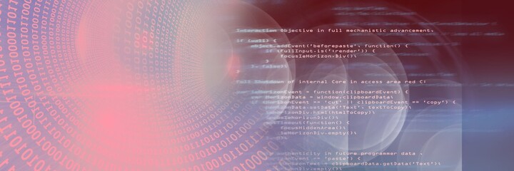 computer code funnel and data processing against gradient background, program coding concept