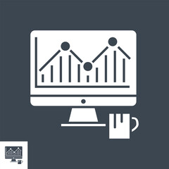 Wall Mural - seo audit related vector glyph icon. isolated on black background. vector illustration.