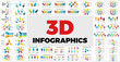 3D Vector Perspective Infographics. 52 presentation slide templates. Diagrams, charts, timelines elements. Huge Bundle. 