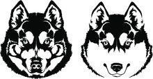 Beautiful Black White Dog Head (muzzle) Breed Husky Or Wolf
A Set Of Elements For The Logo Or Cutting Out Of Needlework