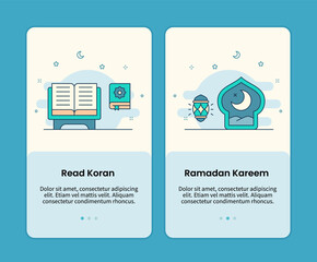 read koran and ramadan kareem design onboarding design mobile page screen app