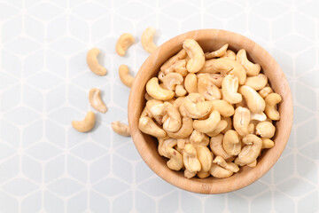 Wall Mural - cashew nut peeled raw in bowl