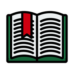 Sticker - Icon Of Open Book With Bookmark