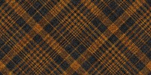 Old Ragged Grungy Seamless Checkered Texture Of Classic Coat Tweed Brown Black Fabric With Thin And Thick Diagonal Stripes For Gingham, Plaid, Tablecloths, Shirts, Tartan, Clothes, Dresses, Bedding