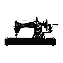 Sewing Machine Vintage Illustration Design.