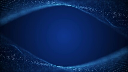 Wall Mural - Fairy abstract magic mystery particles eye frame, dynamic flowing as glowing waves. 4K UHD 3D video loop animation template design background.