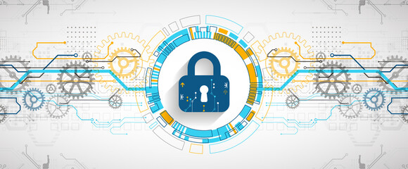 Personal data security Illustrates cyber data or information privacy idea. Color abstract  internet technology.