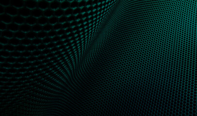 horizontal green flexible bend abstract trellised or cellular background