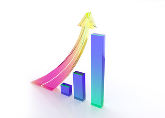Wall Mural - arrows technology glass for banner statistics and business system. modern concept of future from com