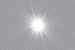 © kulinskaia - Glow effect. Star sparkles on a transparent background. Vector illustration. the sun