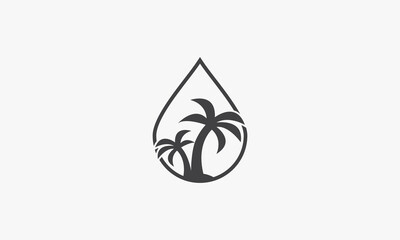 Wall Mural - palm tree oil icon logo. isolated on white background. vector illustration.